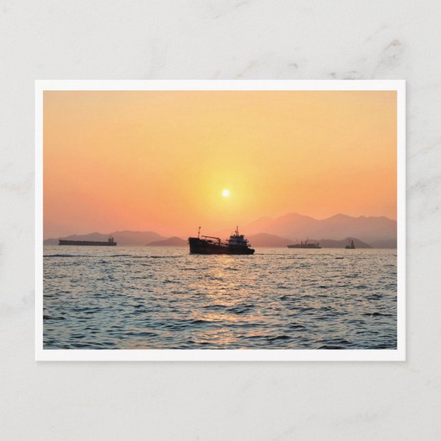 Cartão postal Sunset de Hong Kong (Frente)