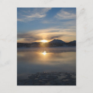 Cartão Postal Sunset de inverno em Aleknagik