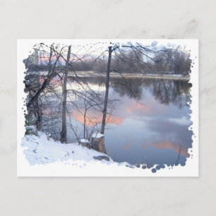 Cartão Postal Sunset de inverno em Rideau