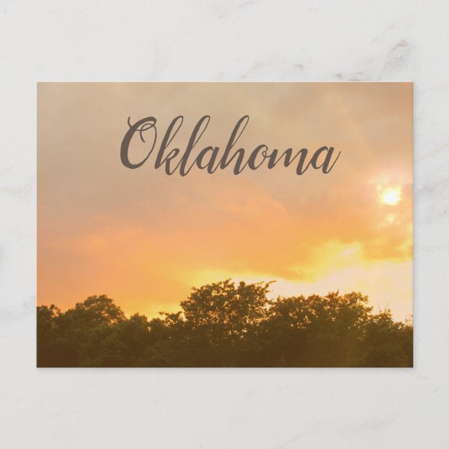 Cartão postal Sunset de Oklahoma (Frente)