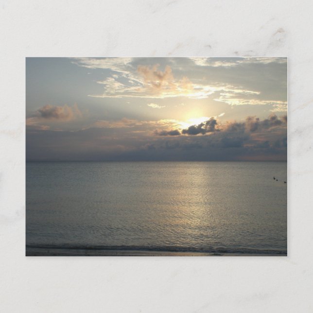Cartão Postal Sunset de praia em Cuba (Frente)