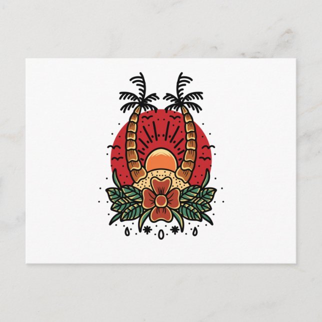 Cartão Postal Sunset de Verão (Frente)