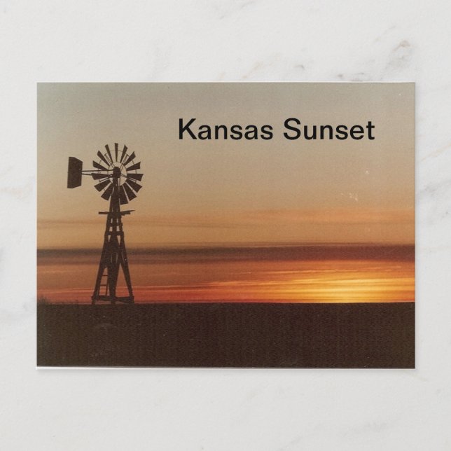 Cartão Postal Sunset do Kansas (Frente)