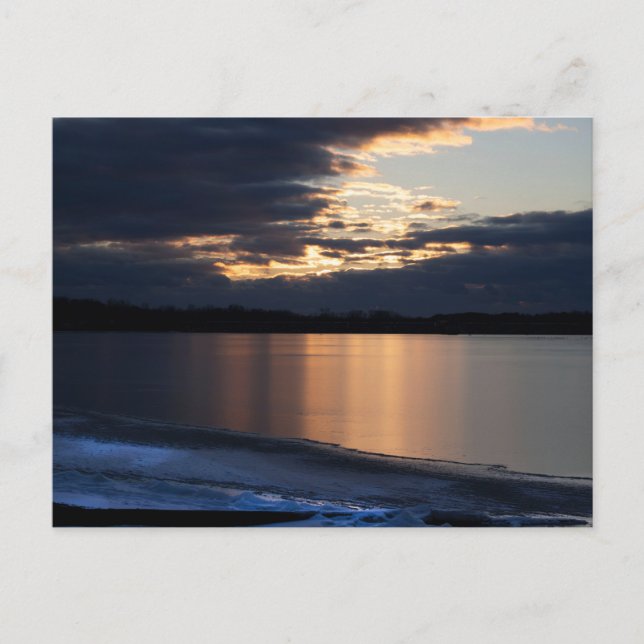 Cartão postal Sunset do Rio Delaware (Frente)