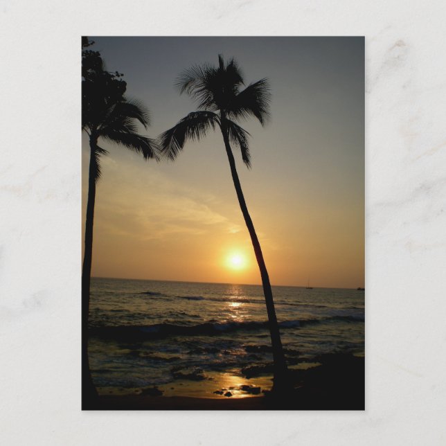 Cartão Postal Sunset Dourado Havaiano (Frente)