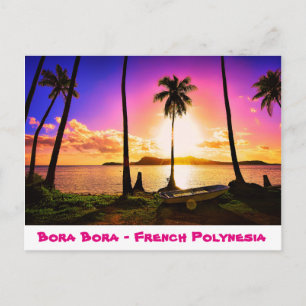 Cartão postal Sunset em Bora Bora, Polinésia Fra