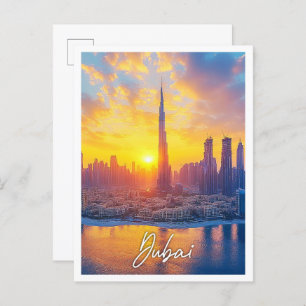 Cartão Postal Sunset em Dubai EAU Emirados Árabes Unidos