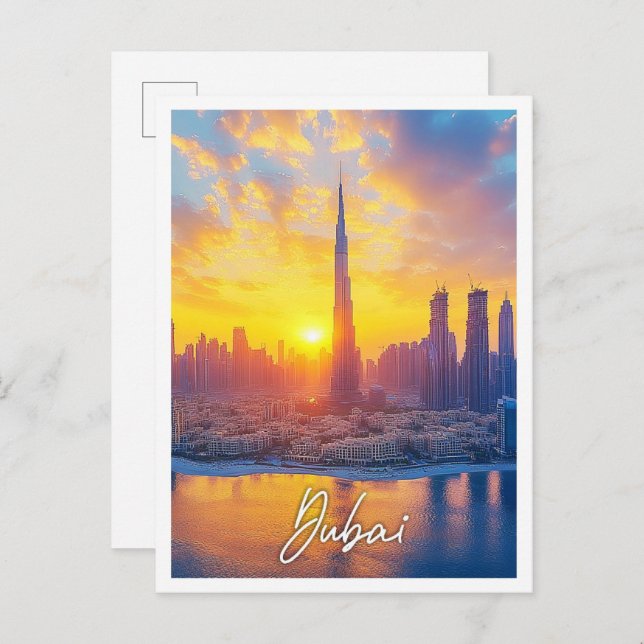 Cartão Postal Sunset em Dubai EAU Emirados Árabes Unidos (Frente/Verso)