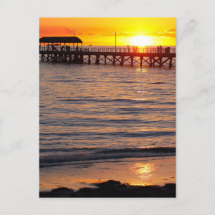 Cartão Postal Sunset em Grange Beach e Jetty, Austrália