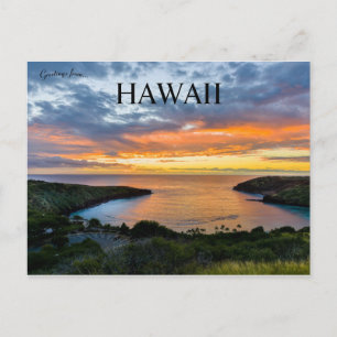 Cartão Postal Sunset em Hanauma Bay no Havaí