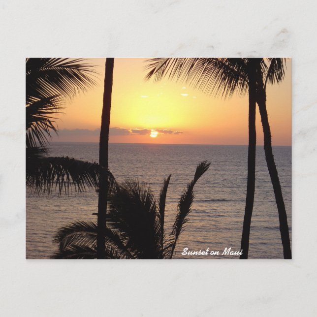 Cartão Postal Sunset em Maui (Frente)