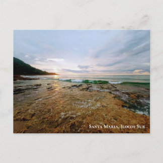 Cartão Postal Sunset em Suso Beach Papais noeis Maria, Ilocos Su