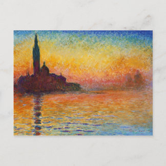 Cartão Postal Sunset em Veneza, Claude Monet