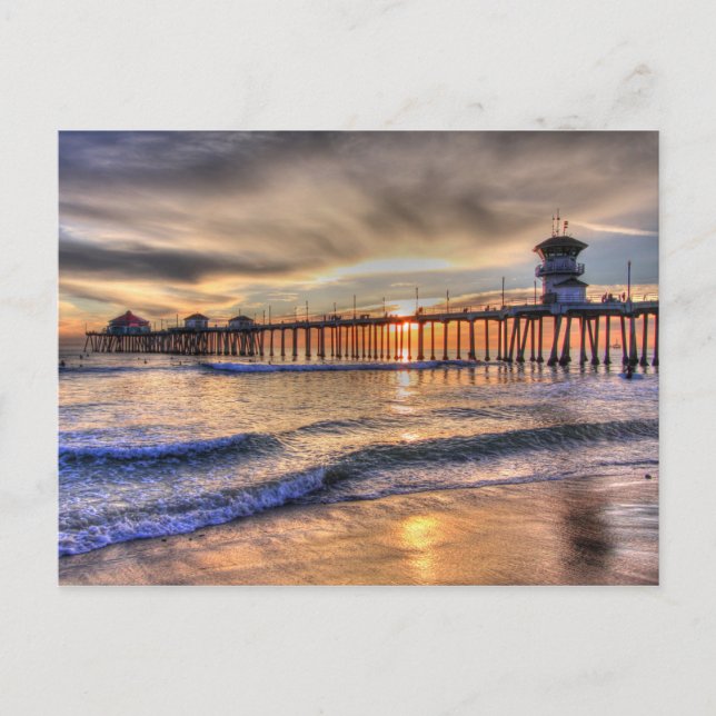 Cartão Postal Sunset Huntington Beach Ca (Frente)