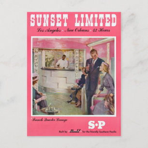 Cartão Postal Sunset Limited Los Angeles New Orleans Poster