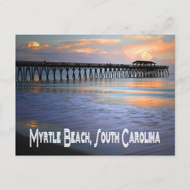 Cartão Postal Sunset Myrtle Beach, Carolina do Sul Postcard, EUA (Frente)