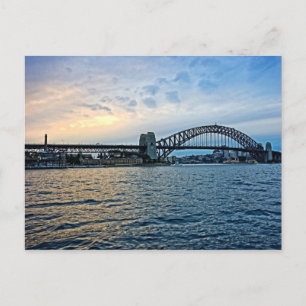 Cartão Postal Sunset na ponte de Sydney Harbor - Austrália
