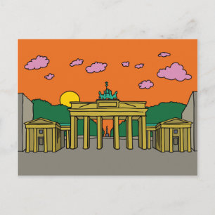 Cartão Postal Sunset na Porta de Brandeburgo em Berlim