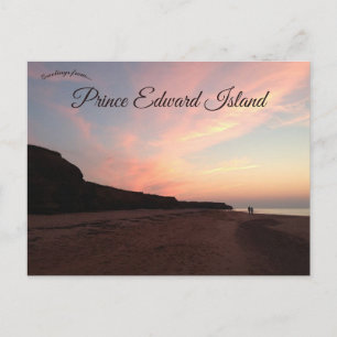 Cartão Postal Sunset nas praias da Ilha do Príncipe Edward