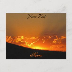 Cartão Postal Sunset No Horizonte / Personalizar Com Seu Próprio