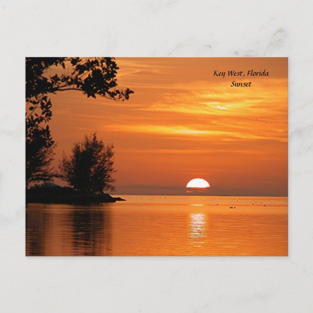 Cartão Postal Sunset no Key West, Flórida (Frente)