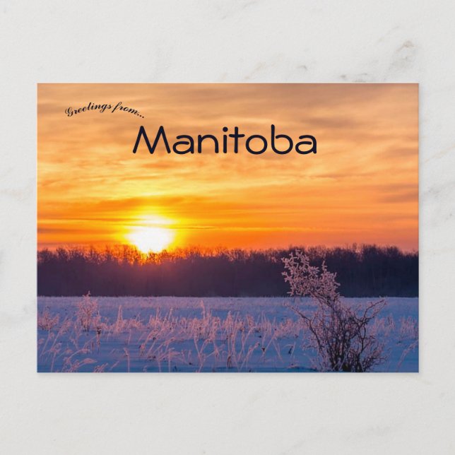 Cartão Postal Sunset no lago Audy Manitoba (Frente)