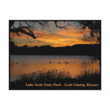 Sunset no Lago Scott State Park - Geese no Lago