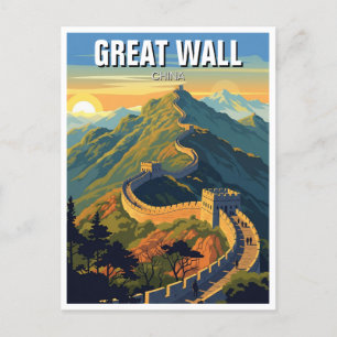 Cartão Postal Sunset no muro Excelente da China