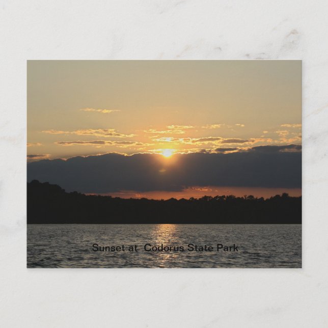 Cartão Postal Sunset no Parque Estadual de Codorus (Frente)