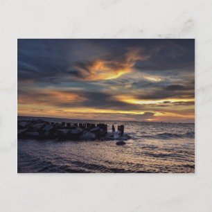 Cartão Postal Sunset no porto de Charleston