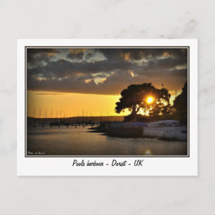 Cartão Postal Sunset no porto de Poole - Dorset - Reino Unido