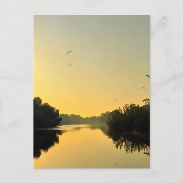 Cartão Postal Sunset no rio Negril (Frente)