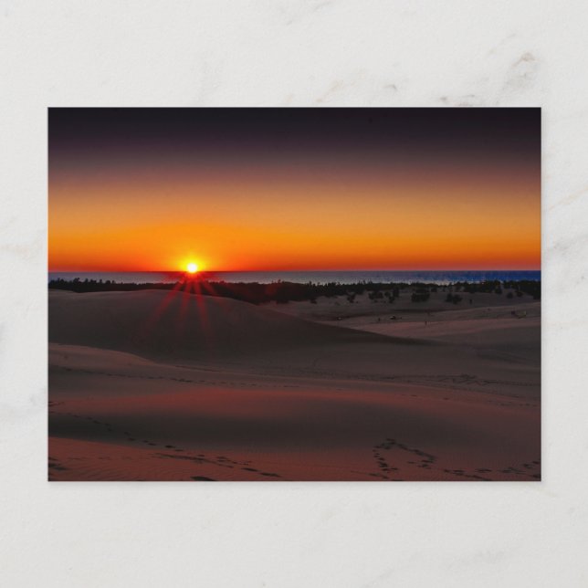 Cartão Postal Sunset no Silver Lake State Park, Michigan (Frente)