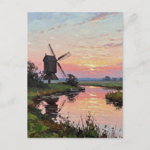 Cartão Postal Sunset no Viagem das Broads England