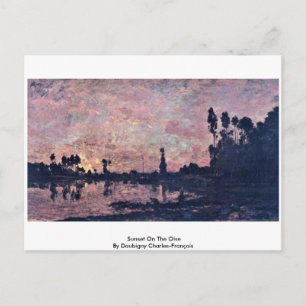 Cartão Postal Sunset On The Oise Por Daubigny Charles-François