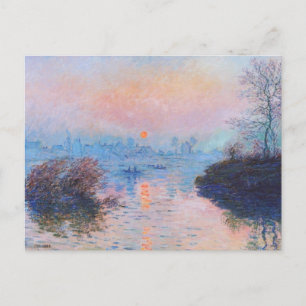 Cartão Postal Sunset on the Seine, por Claude Monet