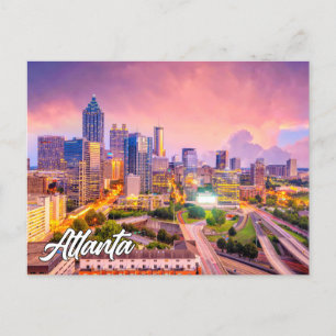 Cartão Postal Sunset Over Atlanta, Geórgia, Estados Unidos