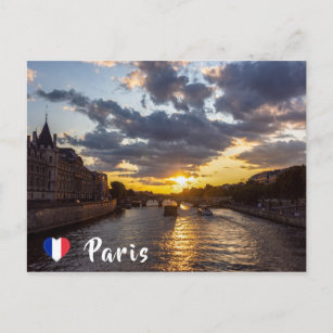 Cartão Postal Sunset over Conciergerie - Paris, França