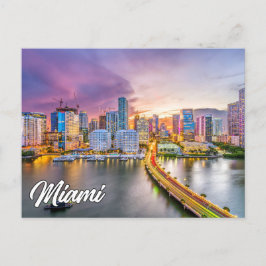 Cartão Postal Sunset Over Miami, Flórida, Estados Unidos
