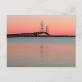 Cartão Postal Sunset Over the Mackinac Bridge, Michigan