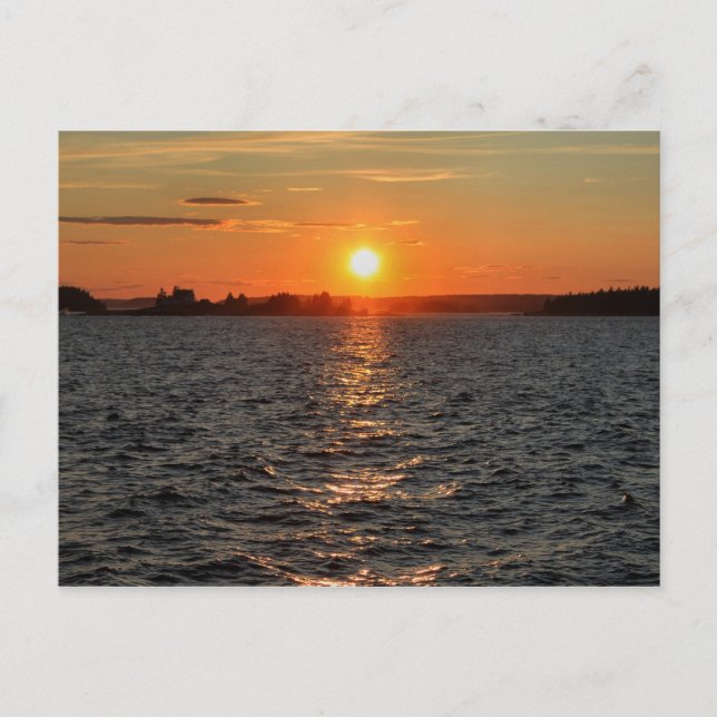 Cartão Postal "Sunset Schoódico com Farol da Ilha" (Frente)