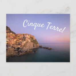 Cartão Postal Sunset sobre a aldeia de Manarola em Cinque Terre