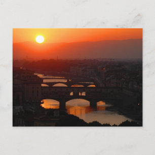 Cartão Postal Sunset sobre Florença