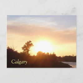 Cartão Postal Sunset sobre Linha Calgária