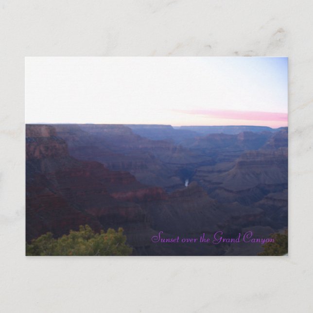 Cartão Postal Sunset sobre o Grand Canyon (Frente)