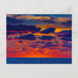 Cartão Postal Sunset sobre o lago Michigan em Ludington, Michiga