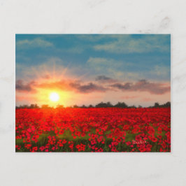 Cartão Postal Sunset Sobre Poppy Field JW