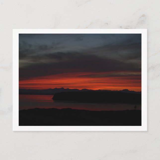 Cartão Postal Sunset sobre Puget Sound (Frente)