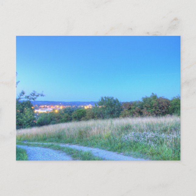 Cartão Postal Sunset sobre Red Hill, Dover, Ohio (Frente)