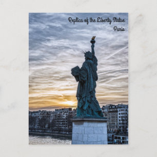 Cartão Postal Sunset sobre Réplica da Estátua da Liberdade em 
